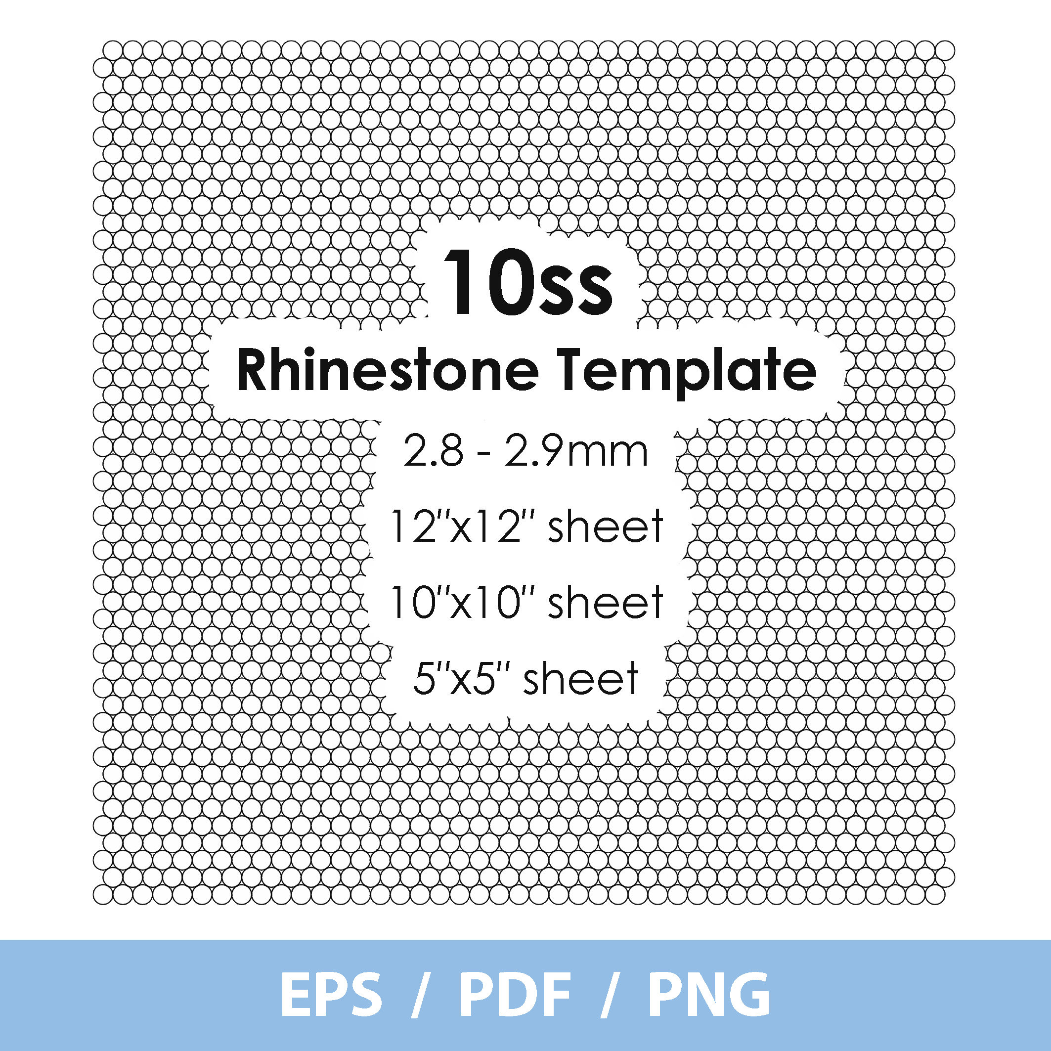 Rhinestone Sheet Template Bundle, 6ss, 10ss, 16ss ,20ss
