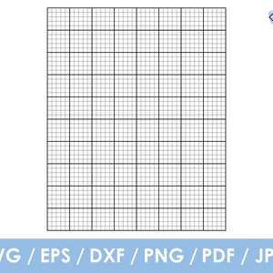Graph Paper, Grid Paper, Cross Stitch Paper, 1/5 Inch (5 Lines Per Inch) with 1 Inch Grid, pdf, svg, png, printable, Instant Download