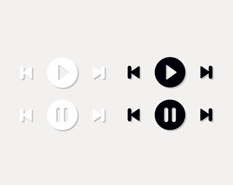 audio control buttons svg, music player svg, play button svg, laser cut file, Cricut, Silhouette, Glowforge
