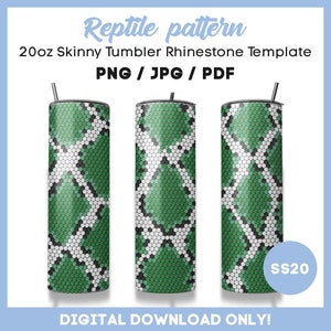 Snake Skin SS20 Rhinestone Tumbler Template, reptile pattern, rhinestone tumbler design, 20oz tumbler, pdf, png, instant download