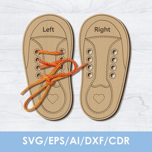 Shoe Tying Practice svg, Tying Practice, for kids, Montessori svg, Cricut, Silhouette, Glowforge, laser cut file, Instant Download