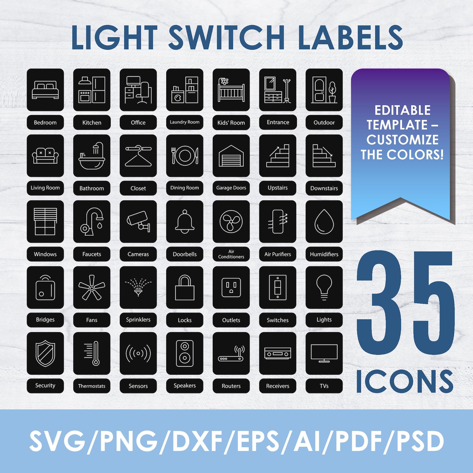 Switch Label Maker Light Switch Labels SVG Bundle: Multi Switch Decals (digital Download ...