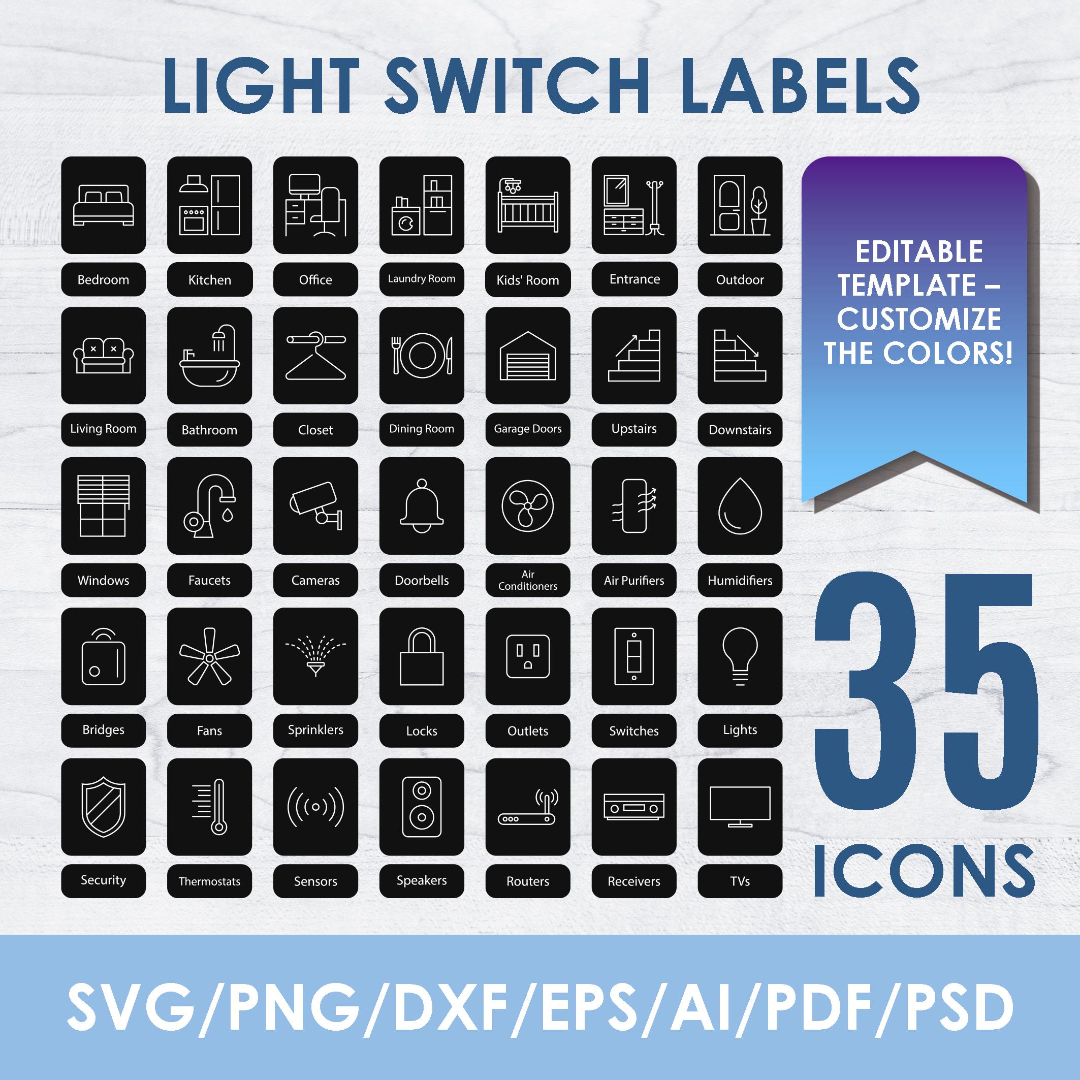 Switch Label Maker Light Switch Labels SVG Bundle: Multi Switch Decals (digital Download ...