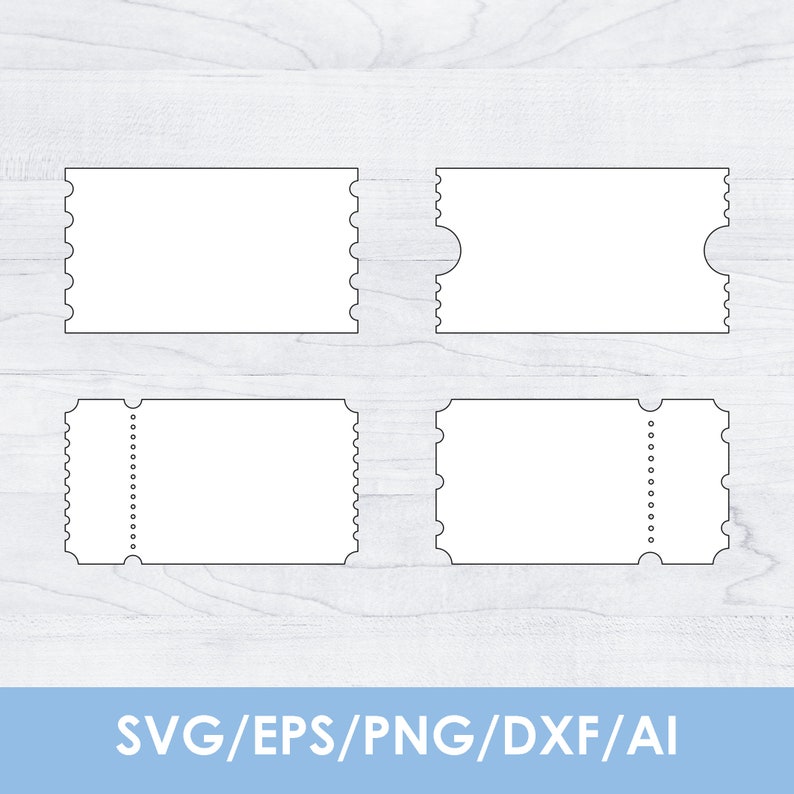 Ticket Bottom Tickets Border Svg Blank Template, Movie | Cinema Ticket Svg, Custom ...