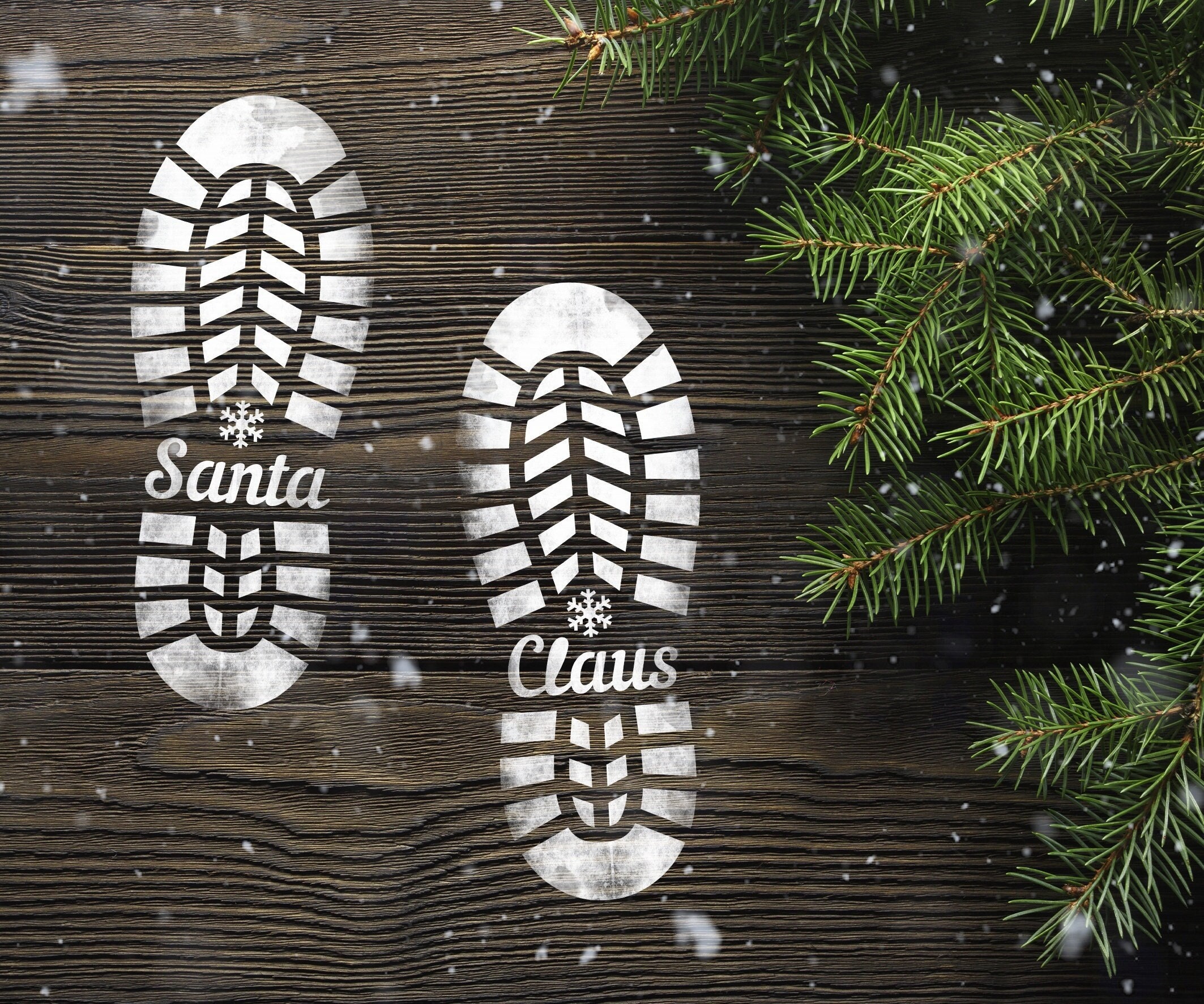 Svg Santa Claus Footprint Santa Footsteps Svg Laser Cut Etsy