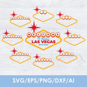 Las Vegas sign svg, BUNDLE, blank template, cut file, png, transparent, vector, clipart, Cricut, instant download, Commercial Use
