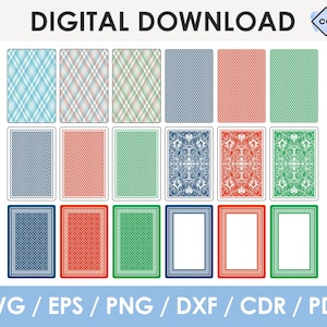 DIY Playing cards blank template, svg, png, dxf, Cricut, Silhouette, instant download