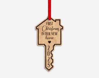 First Christmas in Our New Home SVG, 2025, Key Ornament SVG, christmas ornaments, Glowforge, Cricut, Silhouette, cut files, Instant Download