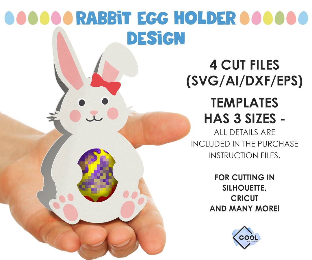 Easter Bunny Chocolate Egg Stand Svg File, Egg Holder Design, Easter ...