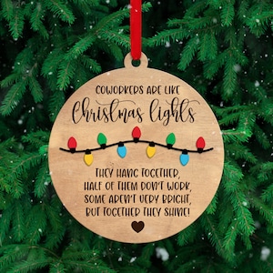 Coworkers are like Christmas lights, Funny Christmas Ornament, laser cut file, Cricut, Glowforge, svg, dxf, Instant Download
