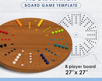 Aggravation Editable Board Game, DIY, Fast-track and aggravation, Custom, Wahoo Game, vector files, svg, dxf, cdr, for 8 player
