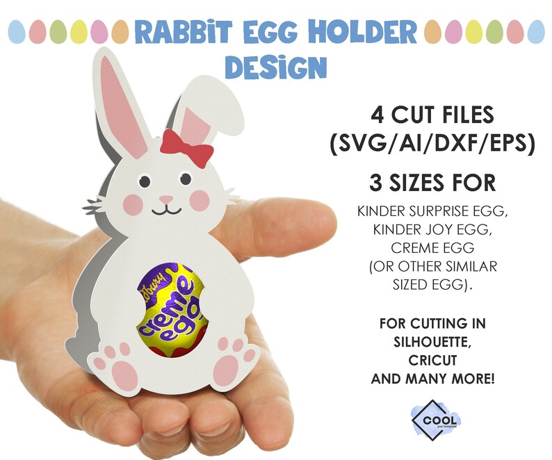 Easter Bunny Chocolate Egg Stand Svg File Egg Holder Design | Etsy