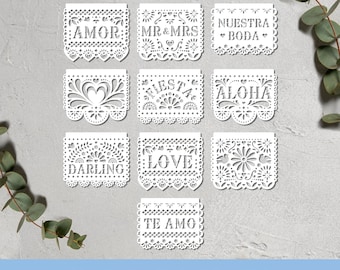 Wedding Papel Picado Banner svg, Instant Download