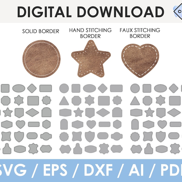 Leather Hat Patches svg BUNDLE, dxf, svg, Cricut, Silhouette, Instant Download