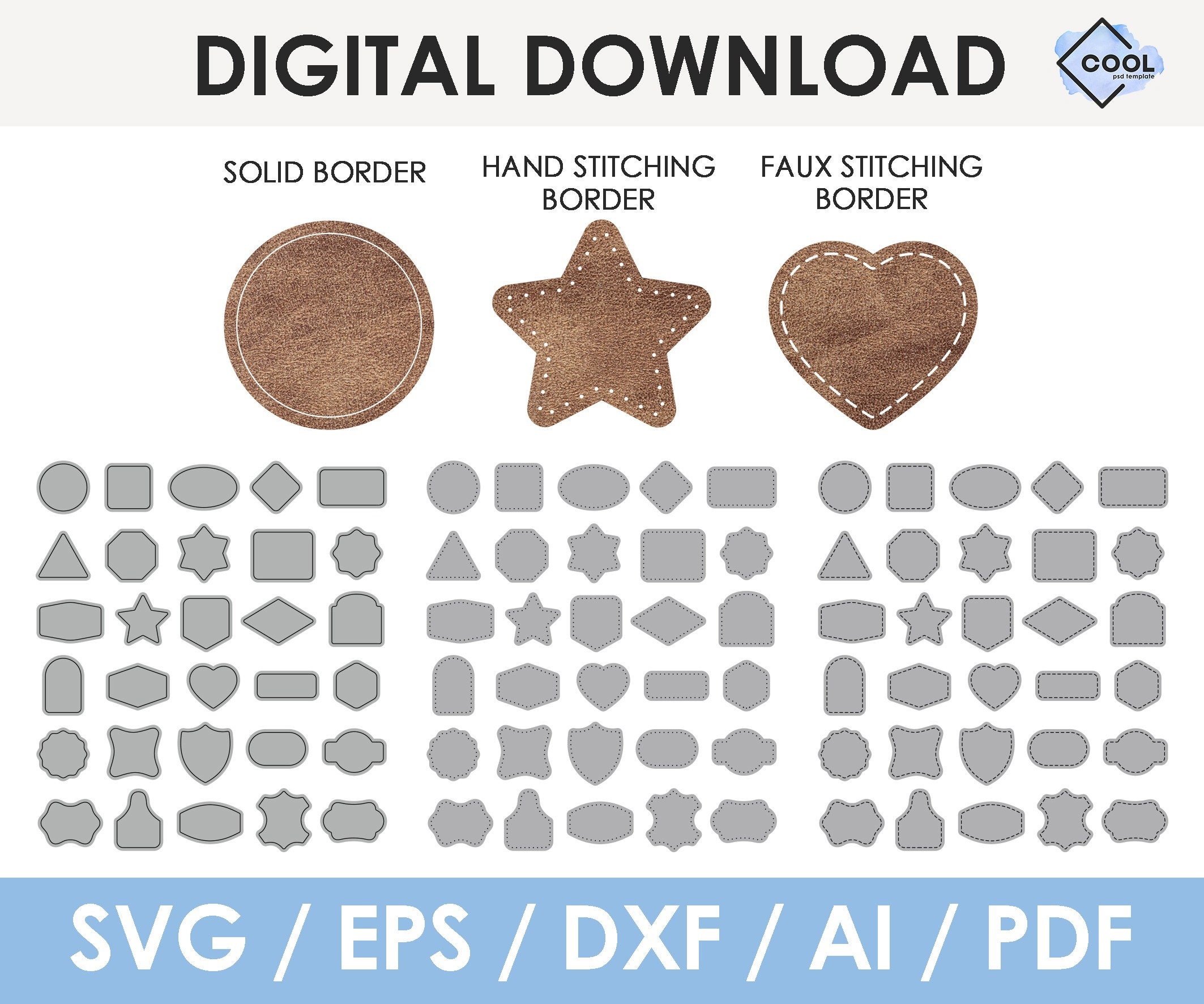 Leather Hat Patches Svg BUNDLE, Dxf, Svg, Cricut, Silhouette, Instant ...
