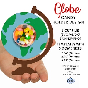 globe dome holder svg, back to school favors, candy holder svg, craft for kids, INSTANT DOWNLOAD