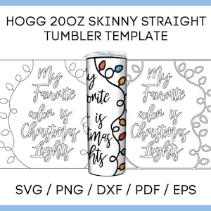 Christmas, 20oz Hogg Skinny Straight, tumbler tape template, Burst Tumbler SVG, christmas lights, Full Wrap, Instant Download