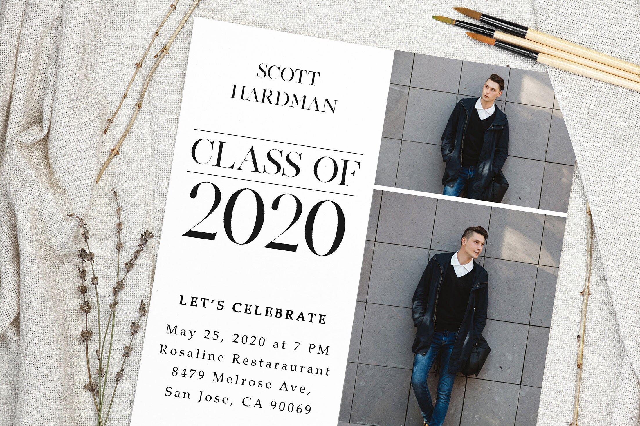 Senior Boy Announcement Template Graduation Announcement Boy Etsy