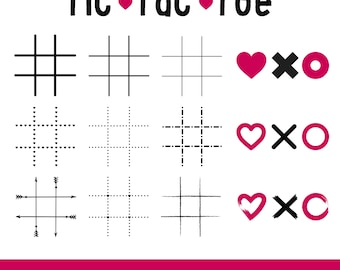 Tic Tac Toe board svg, BUNDLE, valentines day, XOXO svg, tic tac toe png, Glowforge, Cricut, Silhouette, cut files, Instant Download
