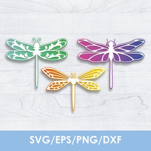 3D Layered Dragonfly svg, BUNDLE, paper cutting, png, clipart, cut template, Cricut, Silhouette, DIY, Instant Download