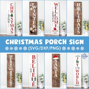 BUNDLE, Christmas porch sign SVG, winter porch sign Svg, holiday porch sign svg, farmhouse front door sign, Cricut, Silhouette, Glowforge