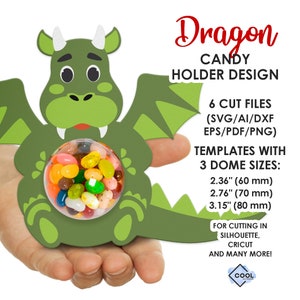 Dragon Candy Dome SVG, christmas chocolate holder svg, DIY, craft for kids, 2023, Stocking Stuffer, dxf, png, Instant Download