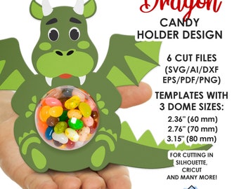 Dragon Candy Dome SVG, christmas chocolate holder svg, DIY, craft for kids, 2023, Stocking Stuffer, dxf, png, Instant Download