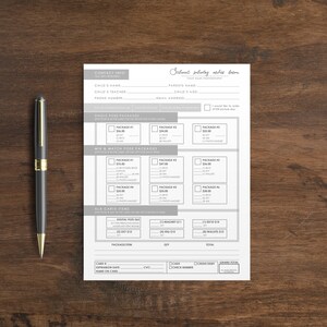 Grey School Photos Order Form, Photographer Order Form Template ...
