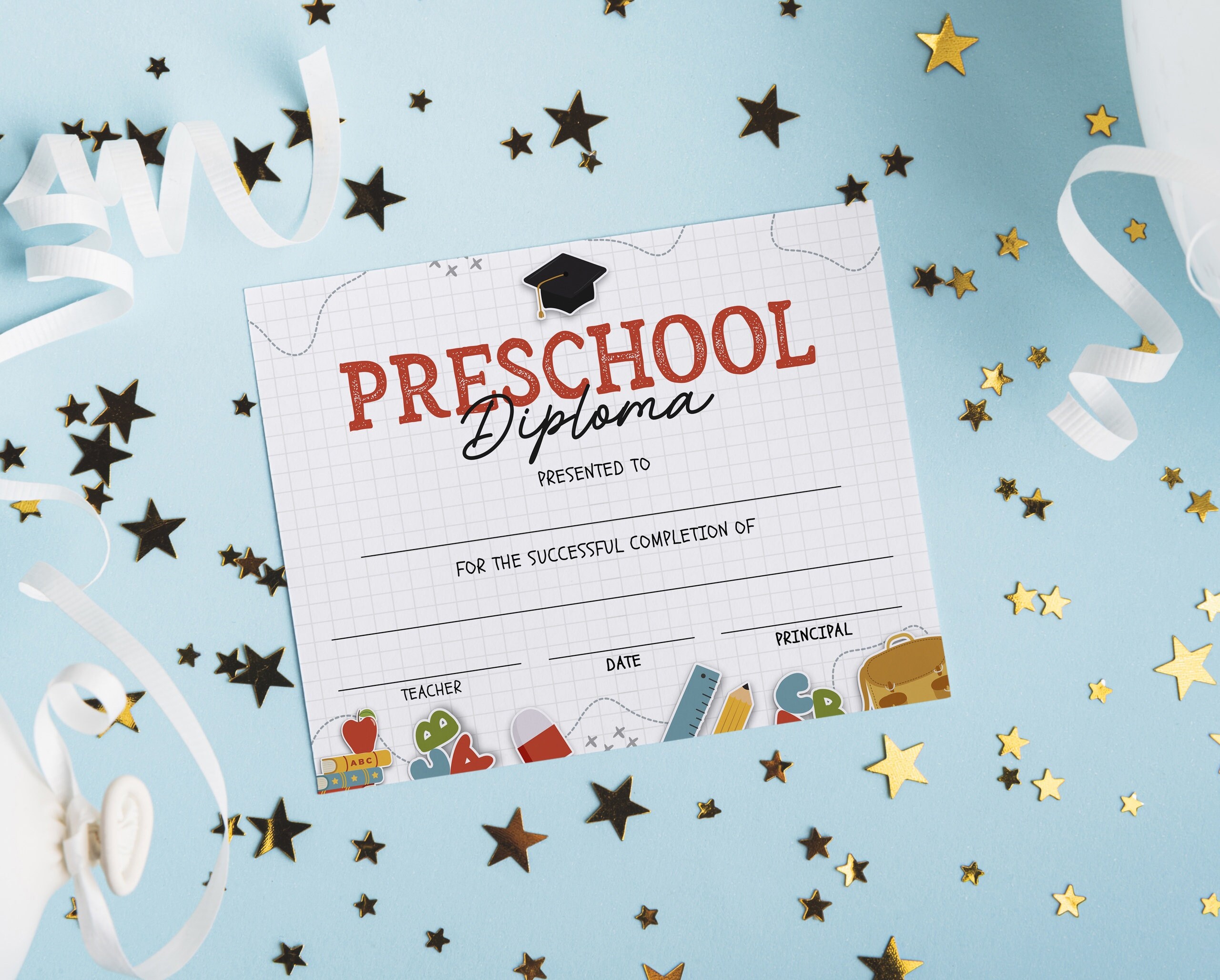 preschool graduation diploma instant download prek etsy
