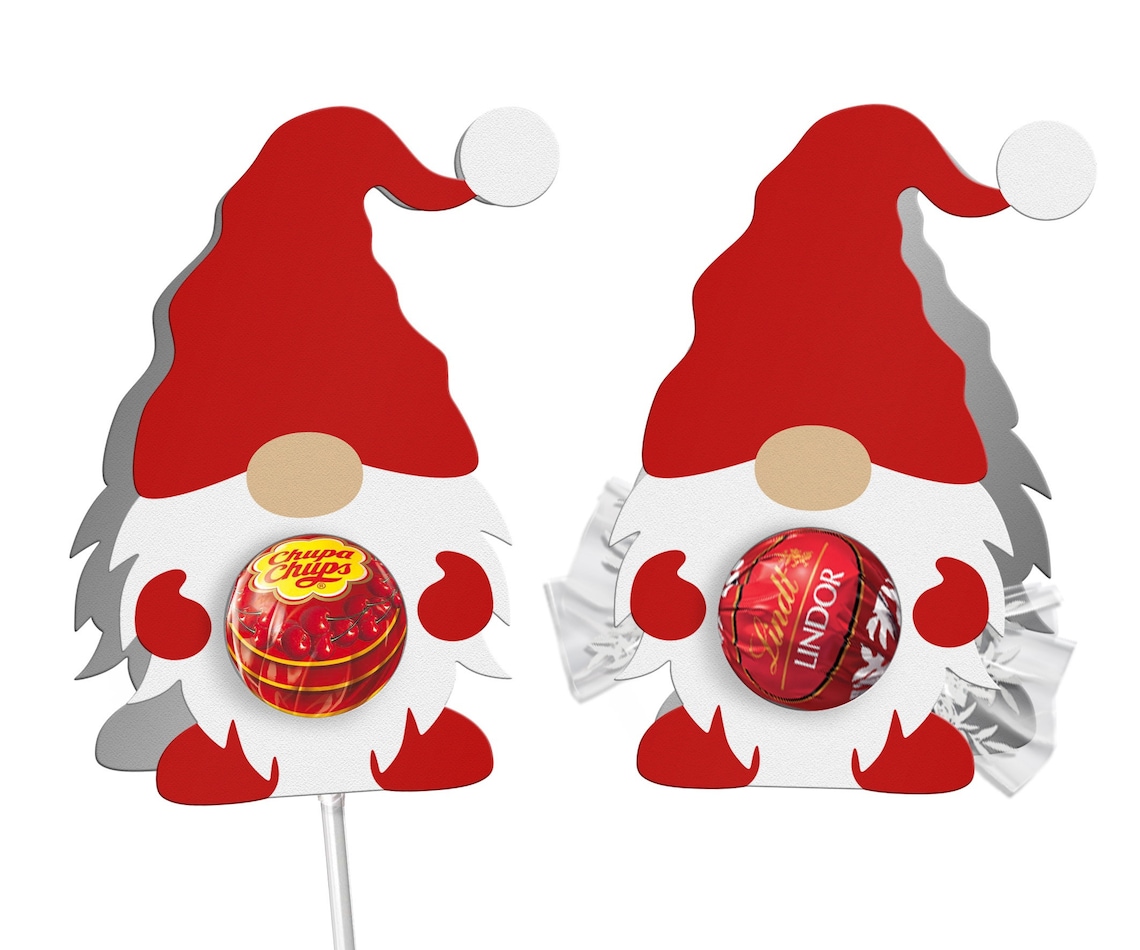 Christmas Gnome Lollipop Holder Svg DIY Christmas Favor | Etsy UK