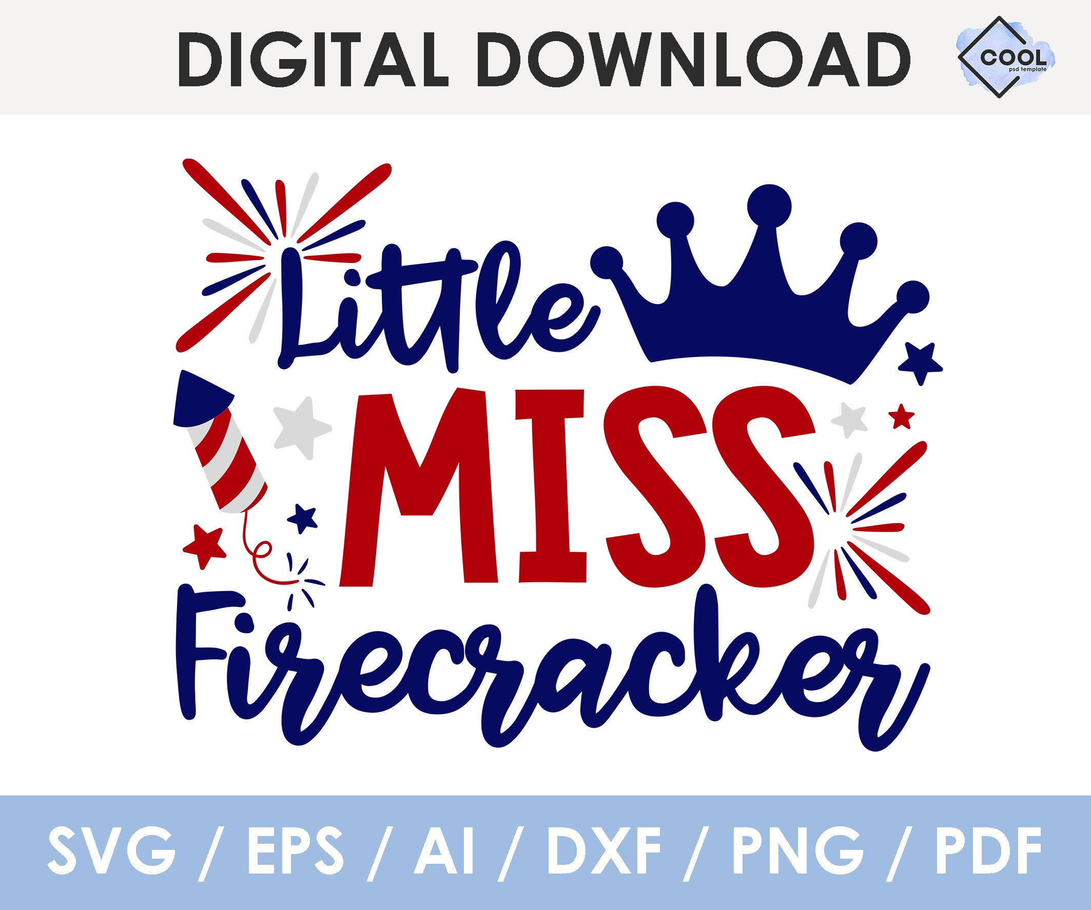 little miss firecracker svg, 4th of july svg for kids, little miss 4t…