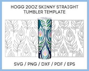 Peacock feather, Burst Tumbler SVG, 20oz Skinny Hogg Straight, tumbler tape template, seamless design, Full Wrap, Instant Download