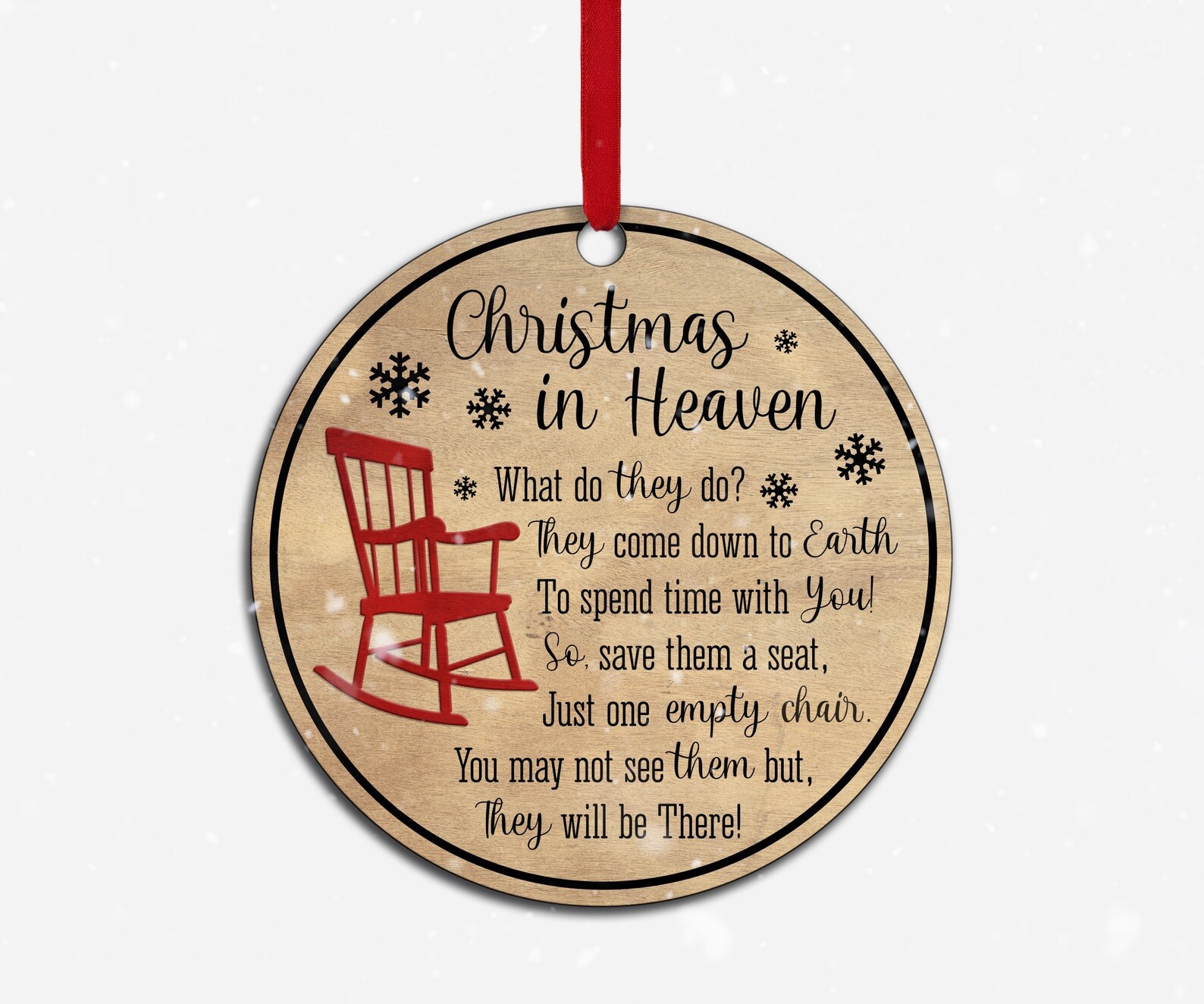 Christmas in Heaven Chair Ornament SVG Laser File Christmas - Etsy