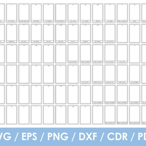 custom Tarot cards template with blank middle, BIG BUNDLE, svg, png, Cricut, Glowforge, Silhouette,  instant download
