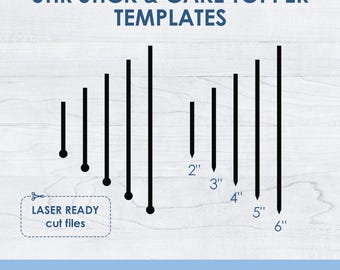Stir Stick & Cake Topper Template: SVG Cut Files Bundle (Digital Download)