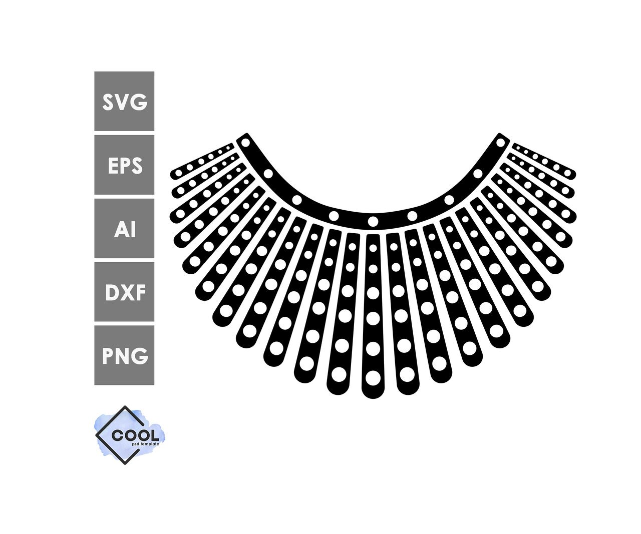 RBG svg collar Ruth Bader Ginsburg Dissent collar svg Jabot | Etsy