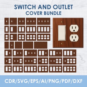 38 Light Switch & Outlet Cover Plate Template svg Bundle, Laser Cut File, Cricut, Instant Download