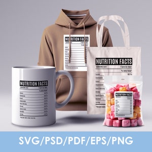 nutrition facts label svg blank template, design your own, svg, psd, png, pdf, + fonts, Cricut, Silhouette, Instant Download