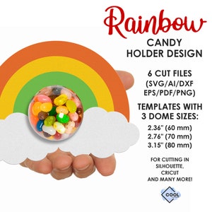 Rainbow DOME holder svg, St. Patricks Day, favor kids, DIY, Saint Patrick&#39;s Day, craft for kids, cut files, Instant Download