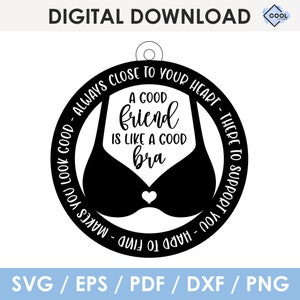 Friends Funny Christmas Ornament SVG, laser cut file, Cricut, Glowforge, svg, dxf, png, Instant Download