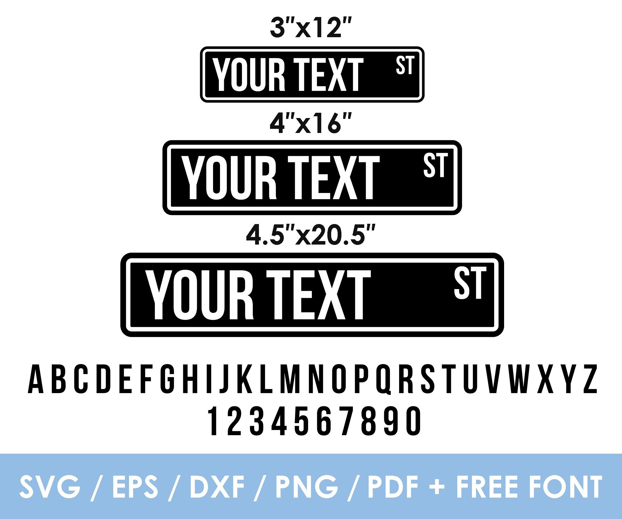 Editable Street Sign Svg, Dxf, Png, Instant Download - Etsy