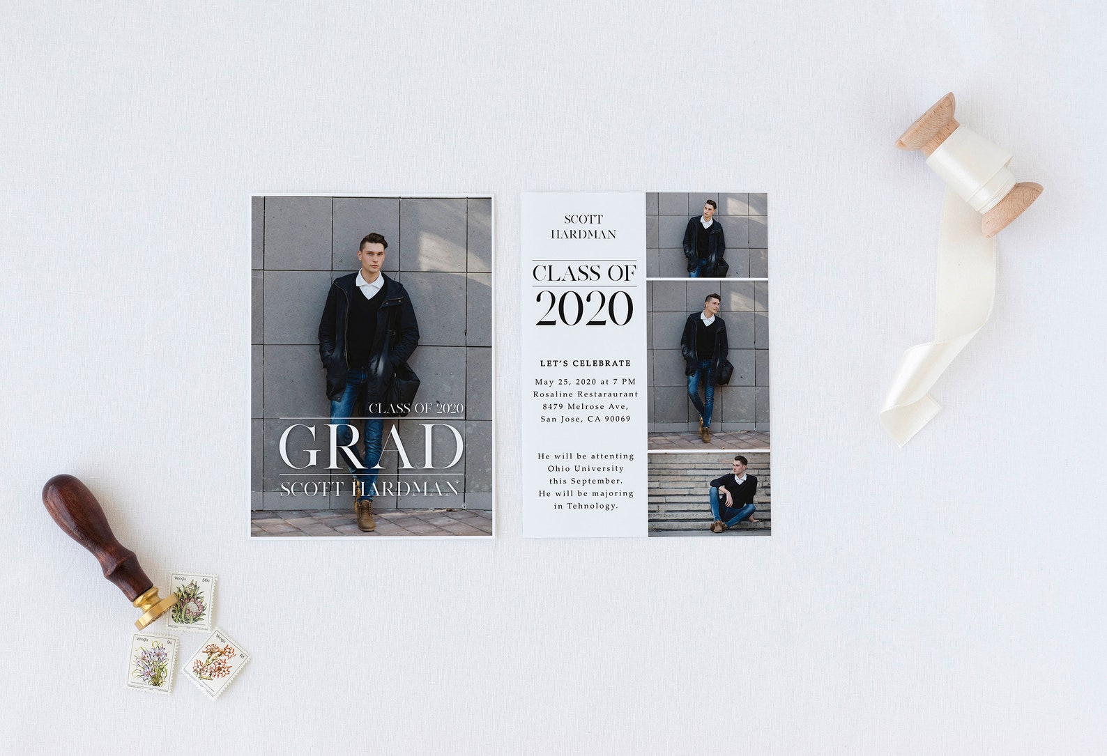 Senior Boy Announcement Template Graduation Announcement Boy Etsy