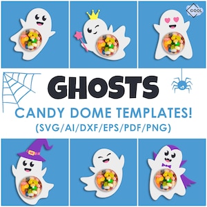 ghost candy DOME holder svg, Bundle, halloween favors, ghosts candy ornaments svg, Trick or Treat Gifts, cut files, Instant Download