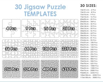 Puzzle Template Bundle, Jigsaw Puzzle svg, pdf, dxf, png, laser cut files, Cricut | Glowforge | Silhouette, Instant Download