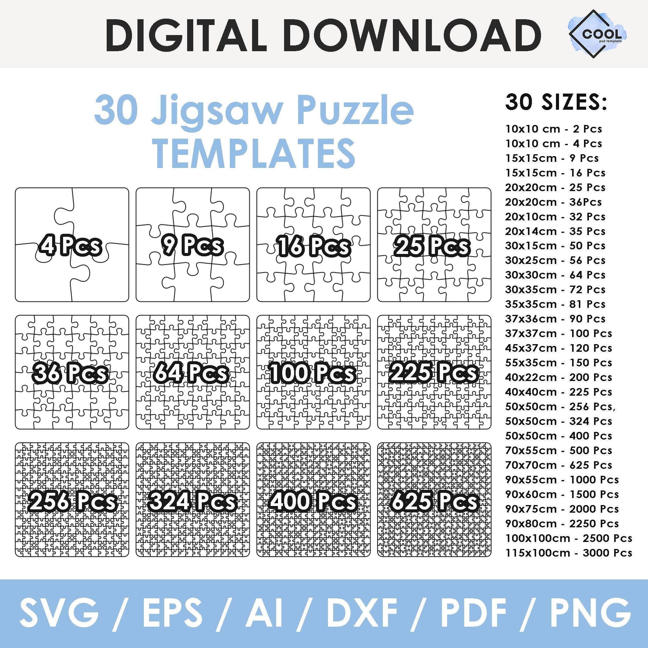 Blank 12x16.5 Inch Jigsaw Puzzle 285 Pieces 