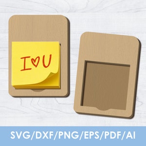 Sticky Note Holder Template SVG, custom, blank, sticky note pad holder, laser cut file, Teacher | Student | Office , Instant Download