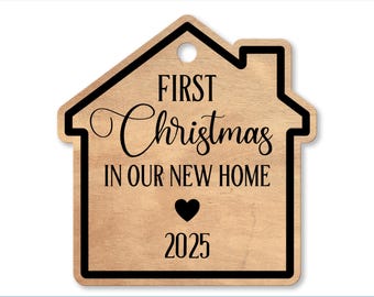 christmas ornament SVG, First Christmas in Our New Home SVG, 2025, Glowforge, Cricut, Silhouette, laser cut files, Instant Download
