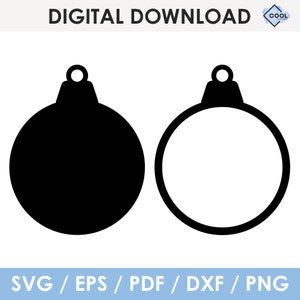 Christmas Ornament Outline SVG, laser cut file, Glowforge, Cricut, Silhouette, Instant Download