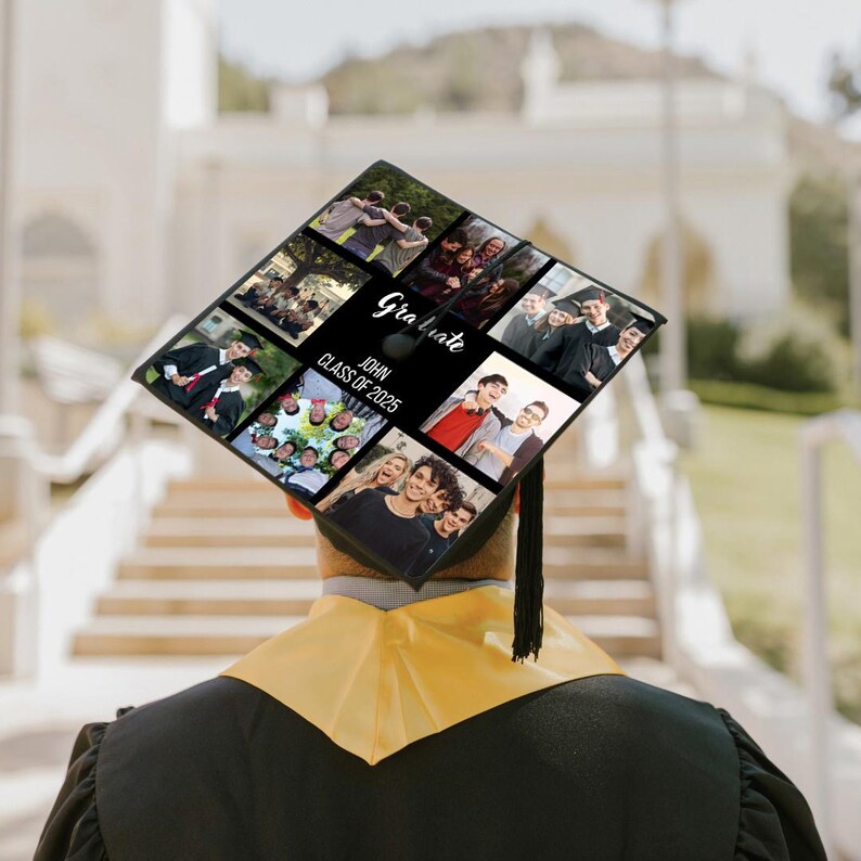 Custom Photo Collage Graduation Cap Topper Template (digital Download ...