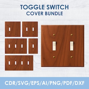 5 Toggle Cover Plate Template, svg, Bundle, Light Switch Plate Blank Cover, Laser Cut File, Cricut, Instant Download